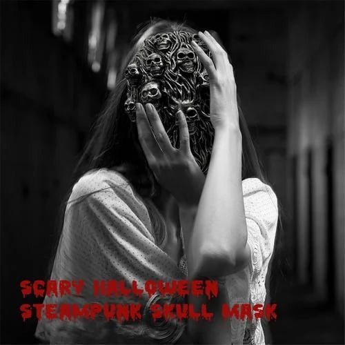 😈Halloween New Steam Skull Punk Mask