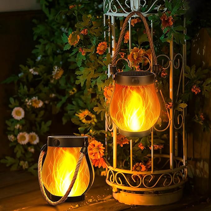 ✨Last Day Promotion--Dancing flame Solar Lantern Outdoor Lights