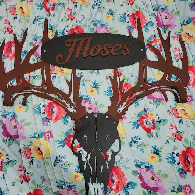 Personalized Metal Deer Skull Rack