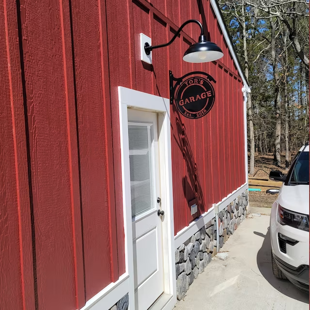 Personalized Name Steel Metal-Hanging-Garage Sign