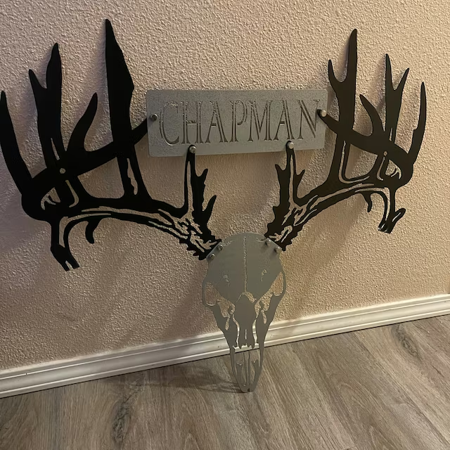 Personalized Metal Deer Skull Bow Rack-The best gift for outdoor lovers