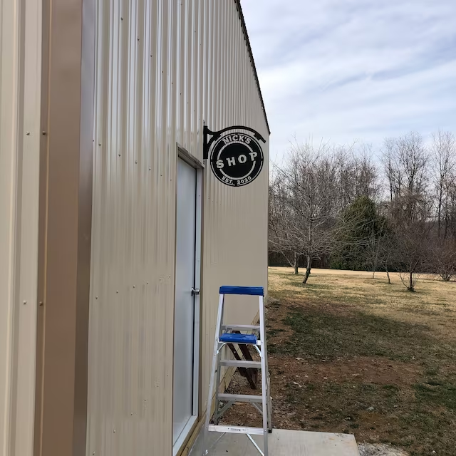 Personalized Name Steel Metal-Hanging-Garage Sign