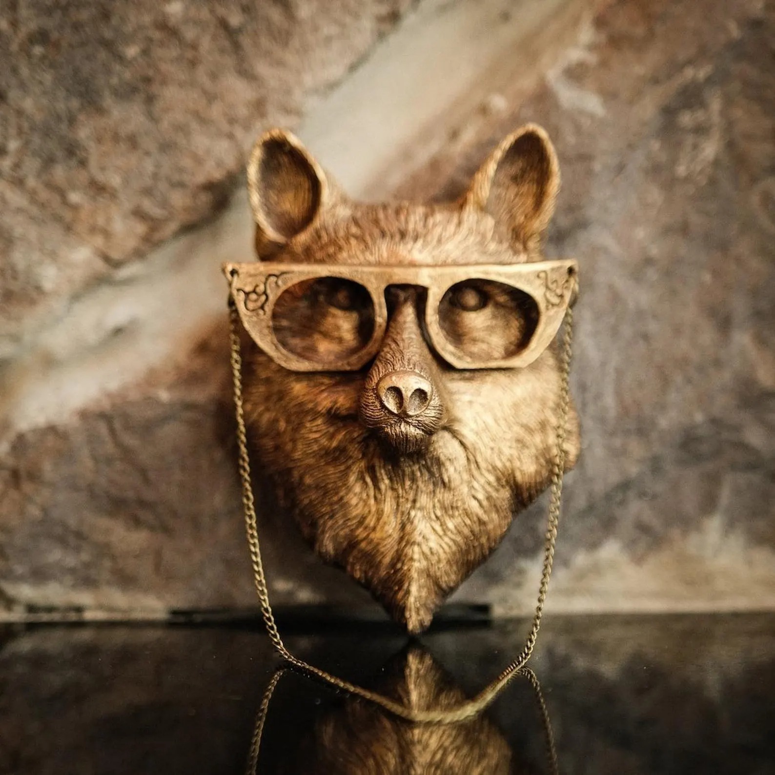 Rustic Animal Head Sculpture