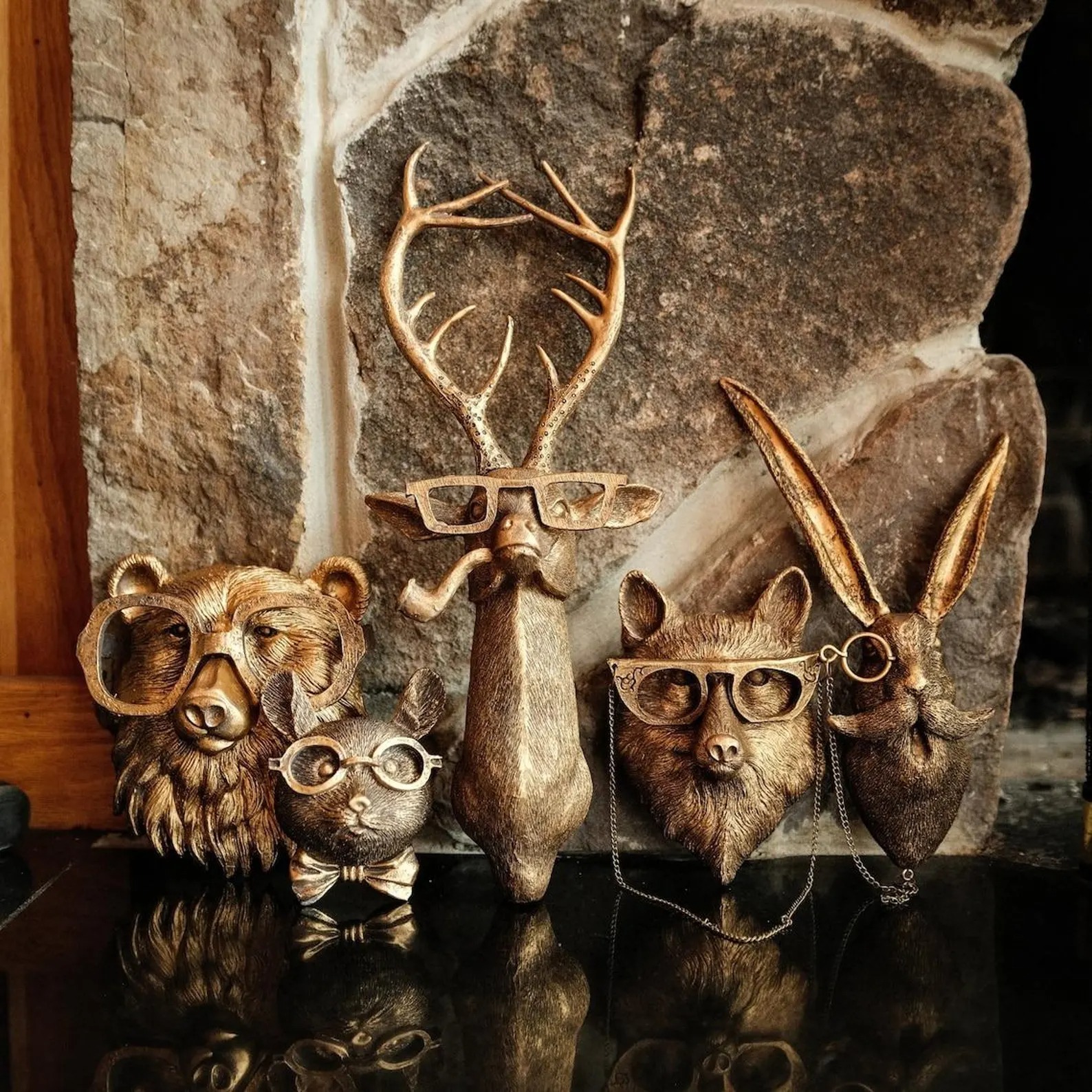 Rustic Animal Head Sculpture