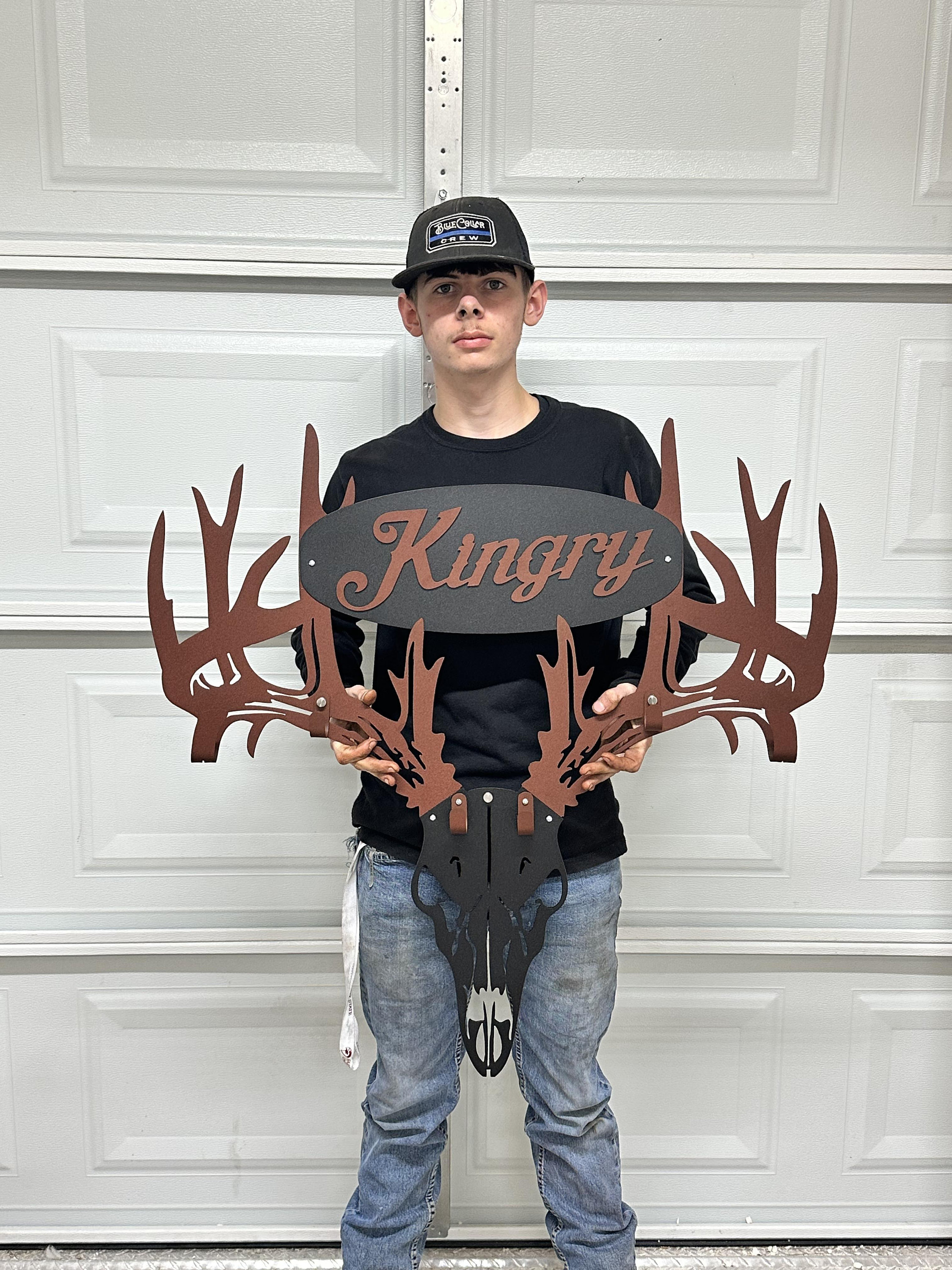 Personalized Metal Deer Skull Rack