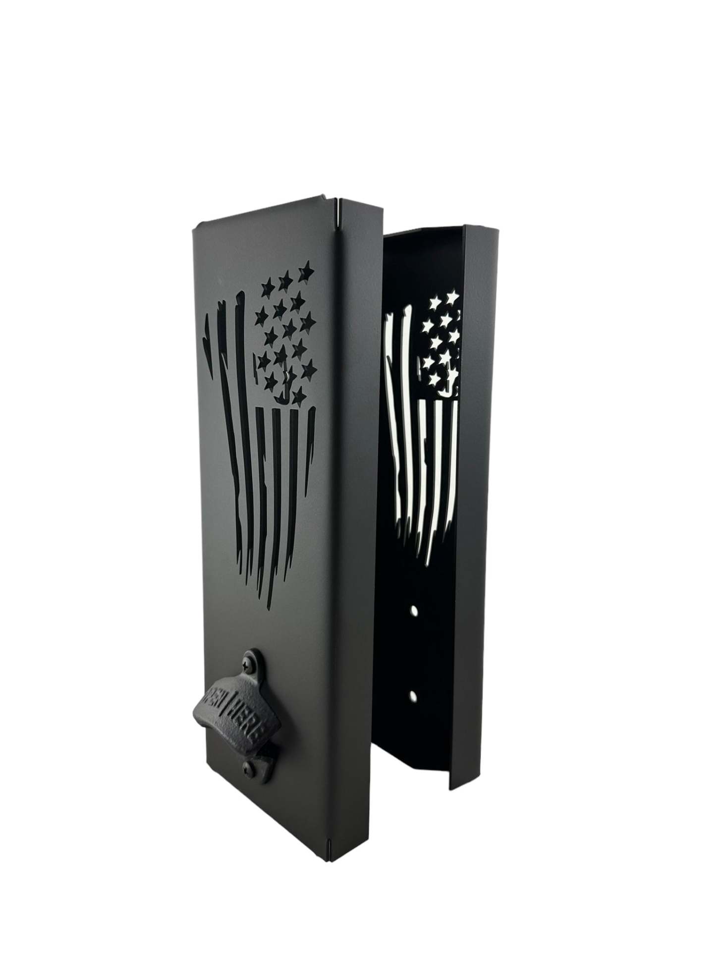 Can cooler holder with bottle opener