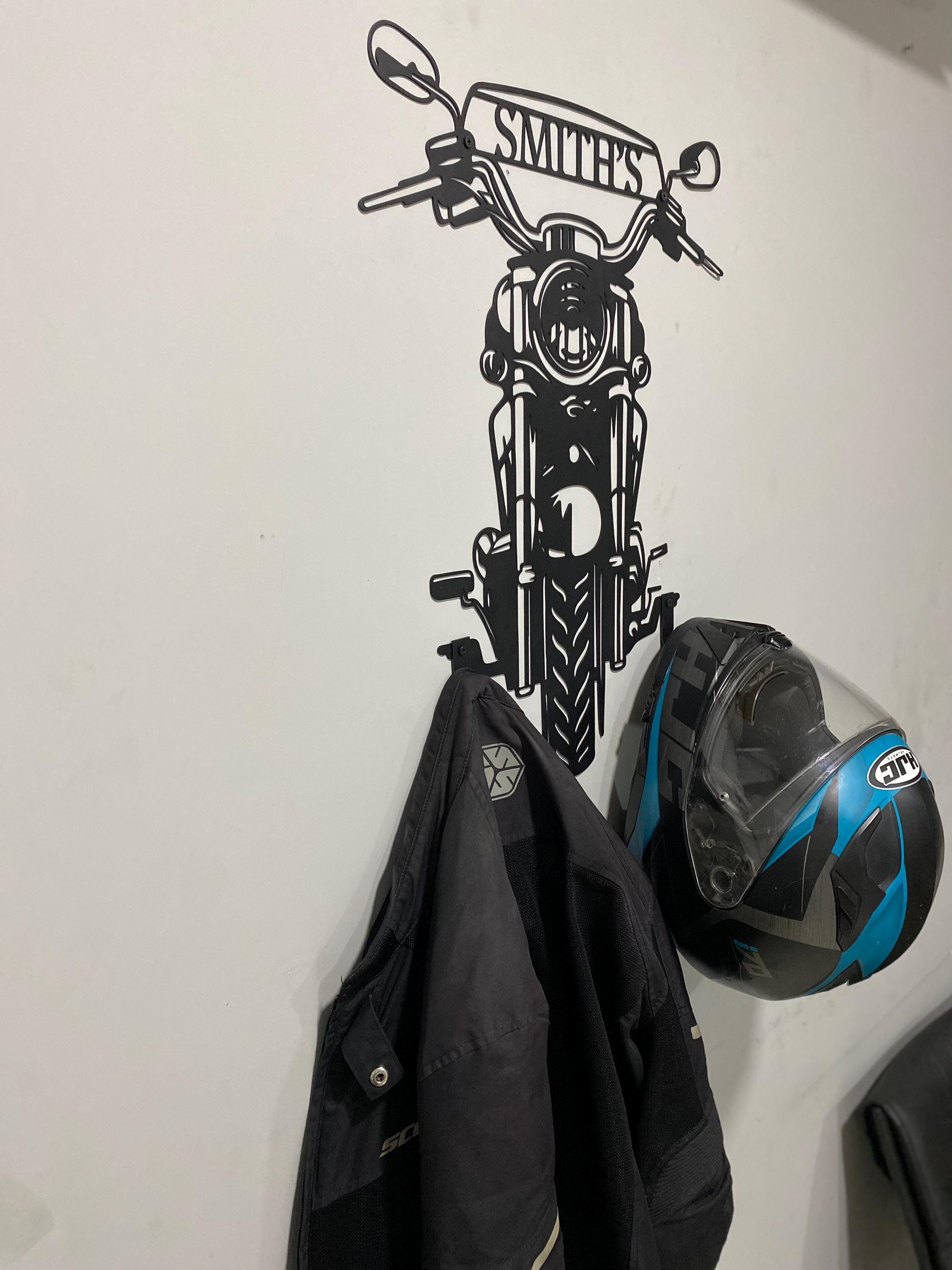Custom Motorcycle Helmet Holder Metal Art