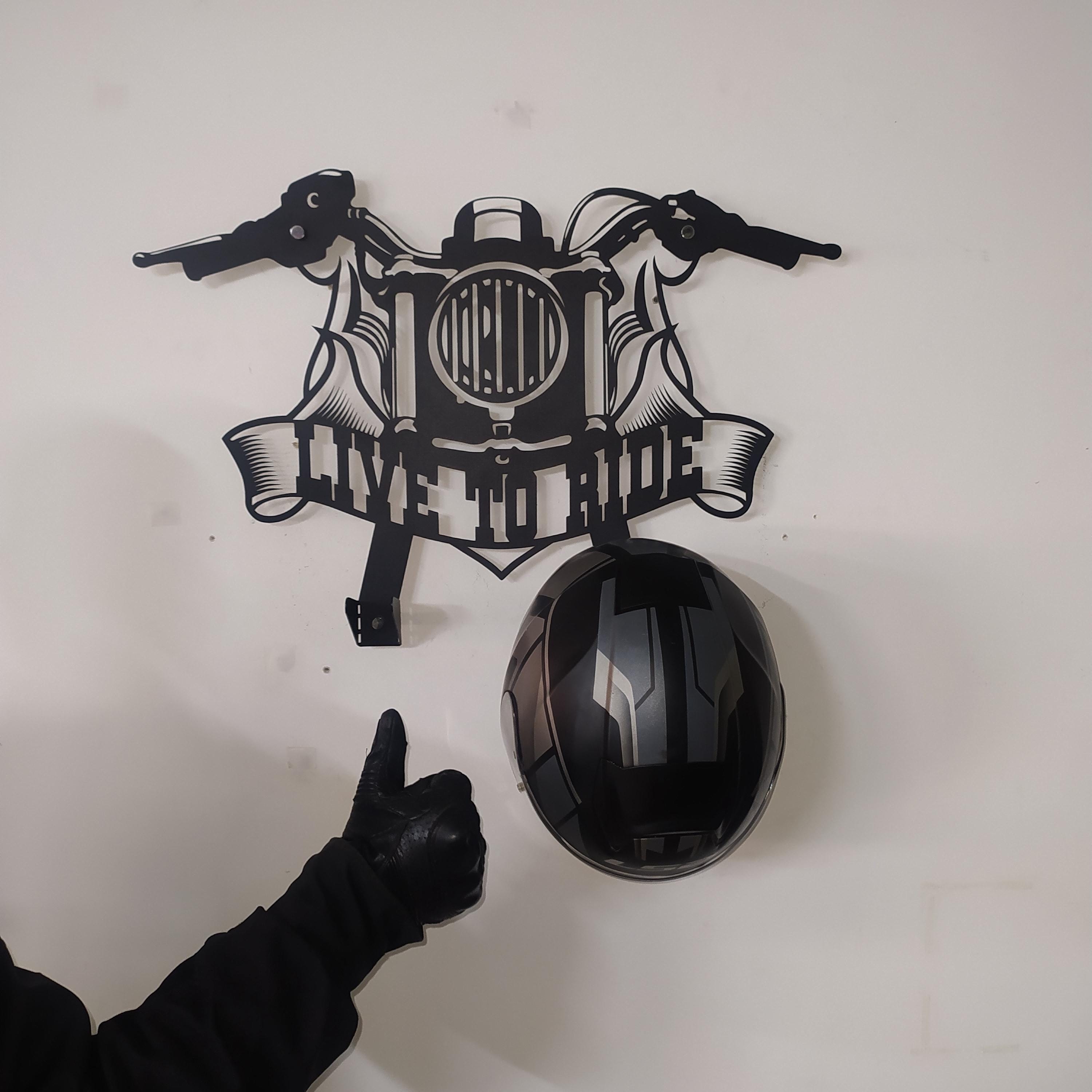 Custom Helmet Holder, Motorcycle Decor