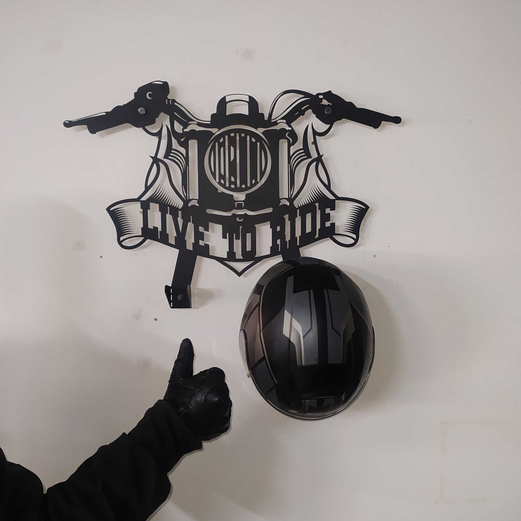 Custom Helmet Holder, Motorcycle Decor