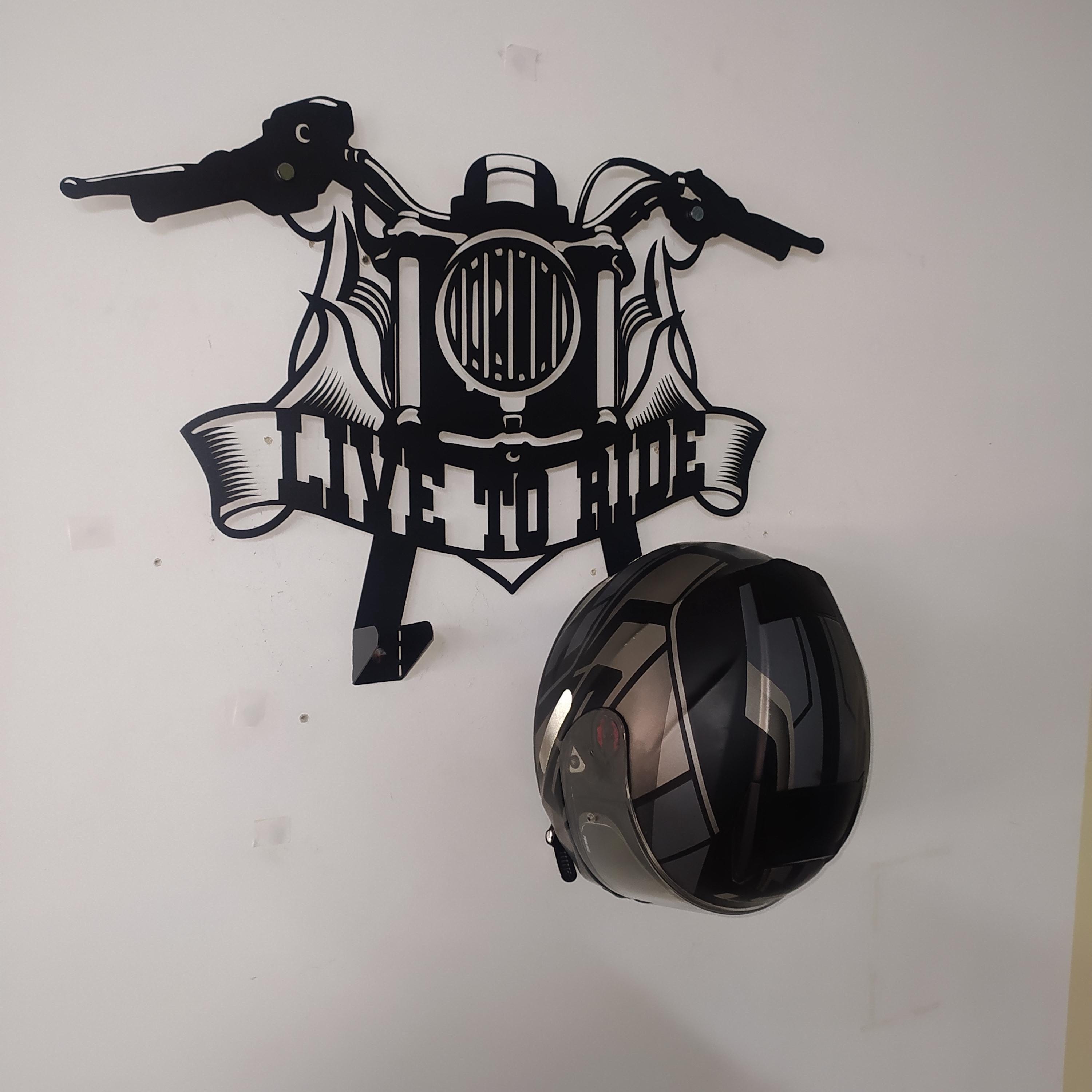 Custom Helmet Holder, Motorcycle Decor