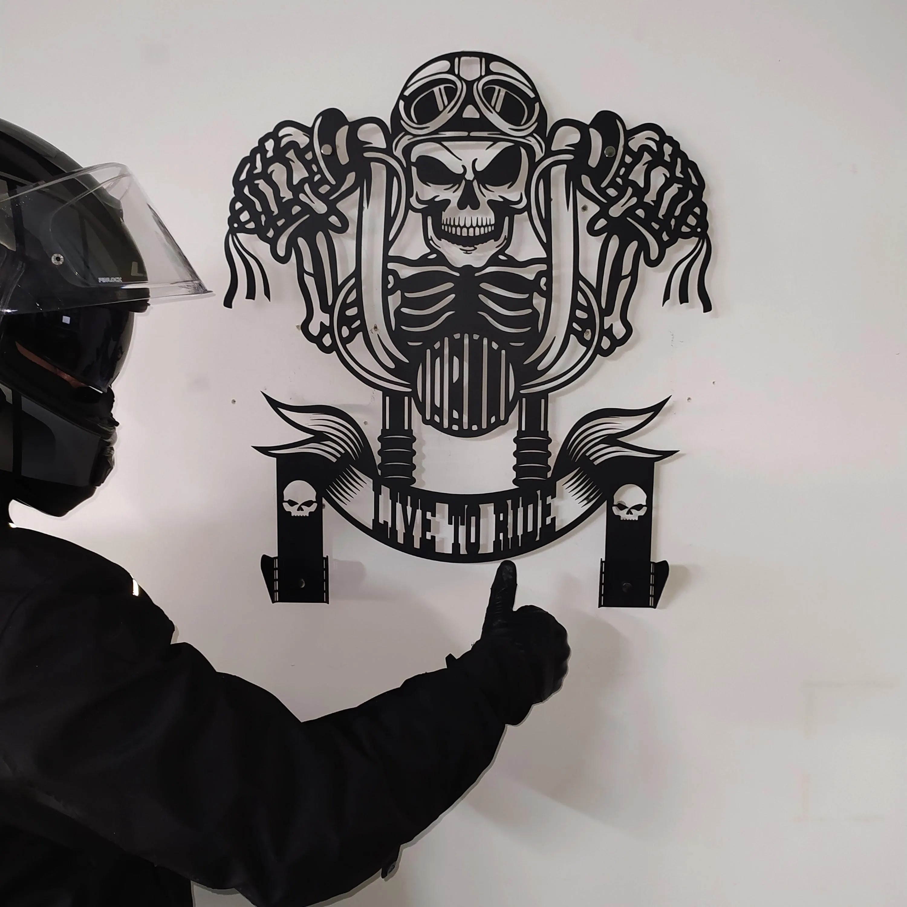 Custom Motorcycle Helmet Holder