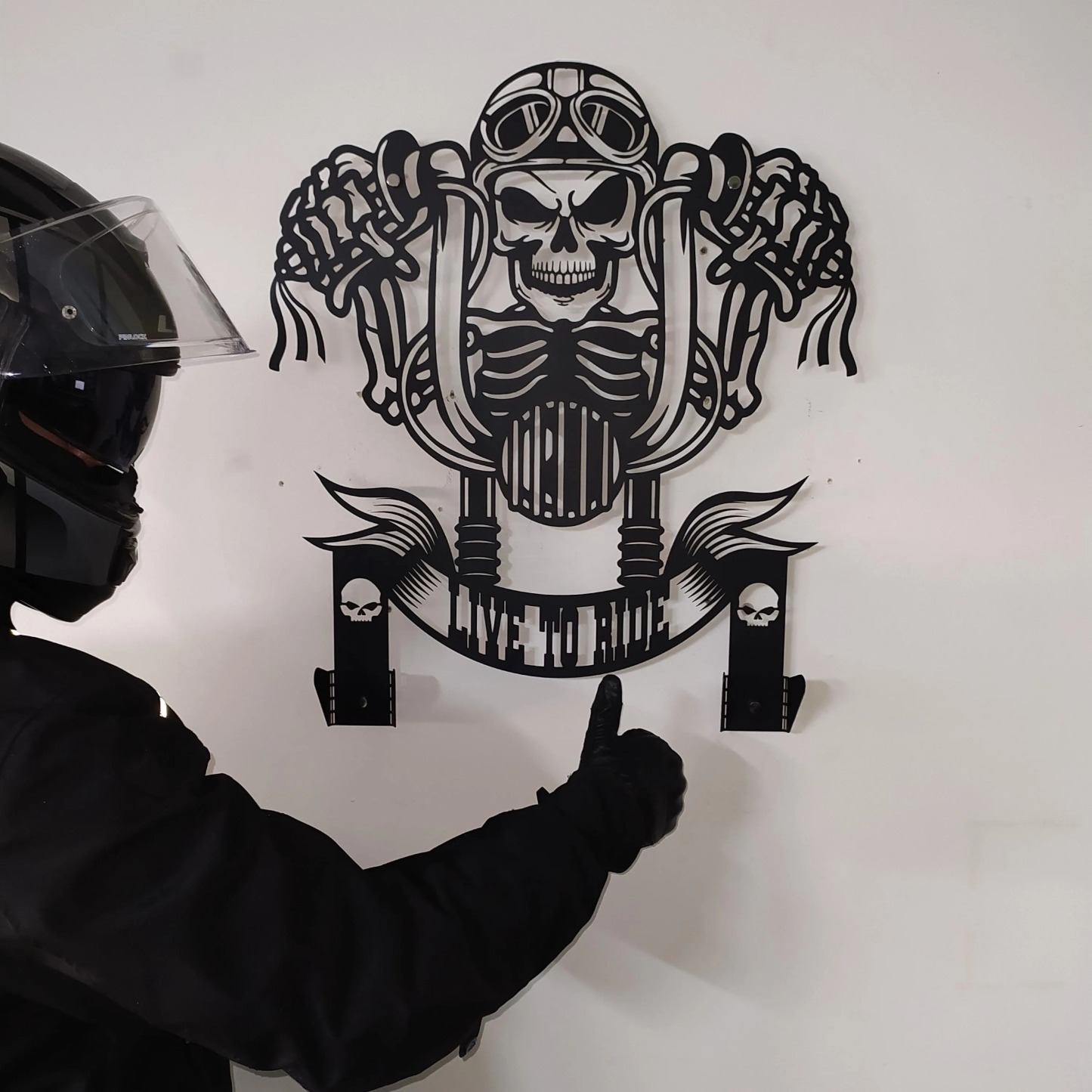 Custom Motorcycle Helmet Holder