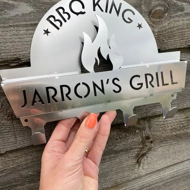 Personalised BBQ Tool Holder - Metal BBQ Sign