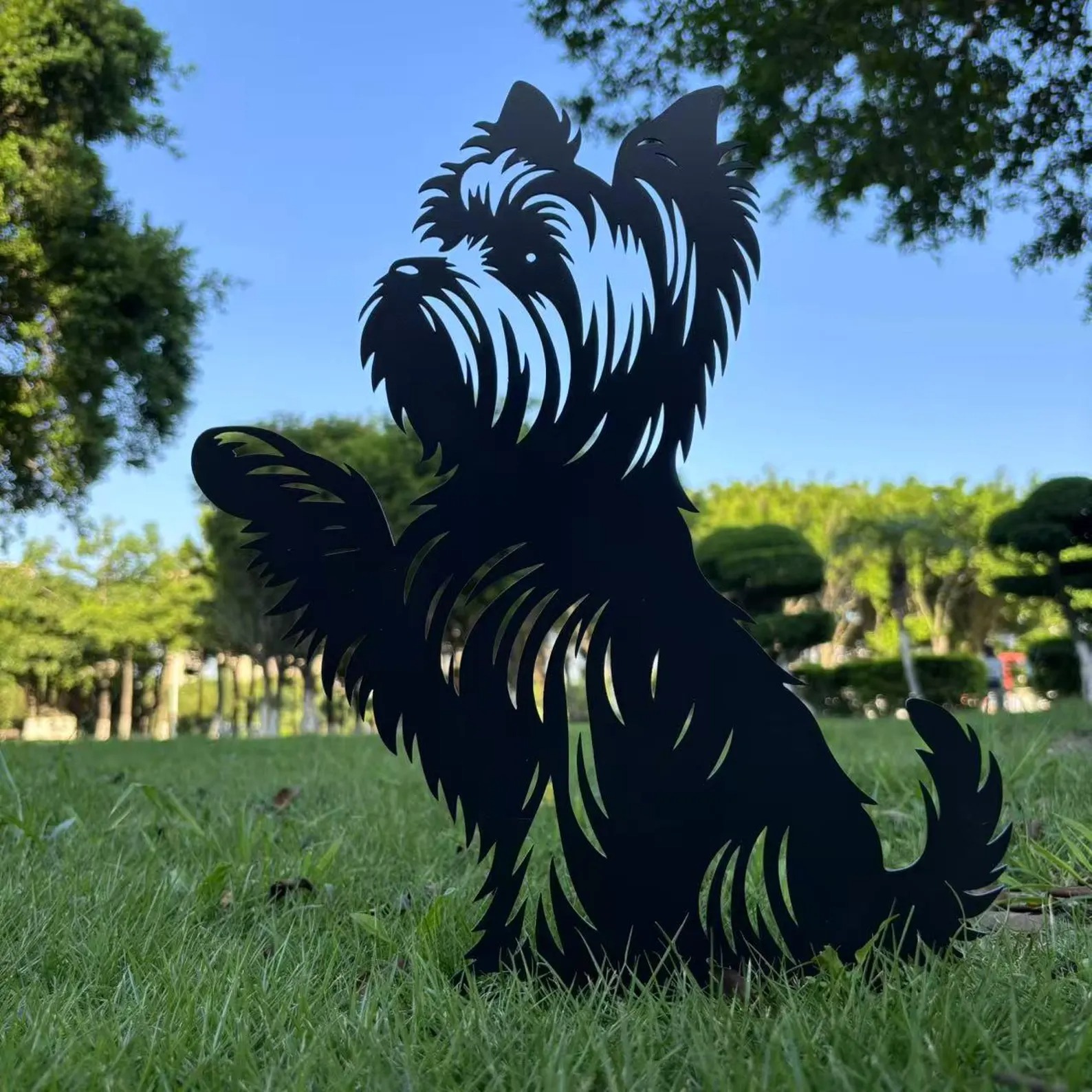 Yorkshire Terrier garden stake