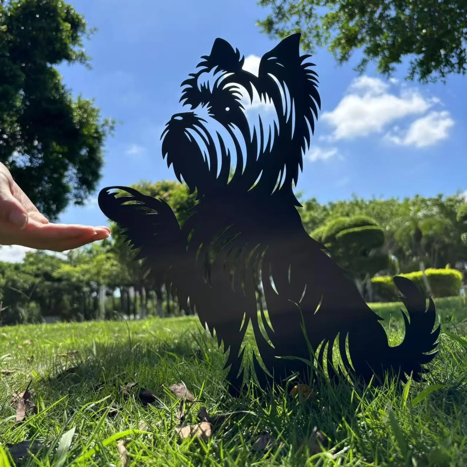 Yorkshire Terrier garden stake