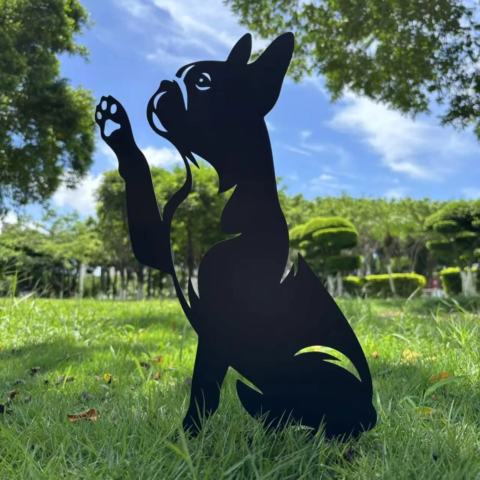 French bulldog high fives