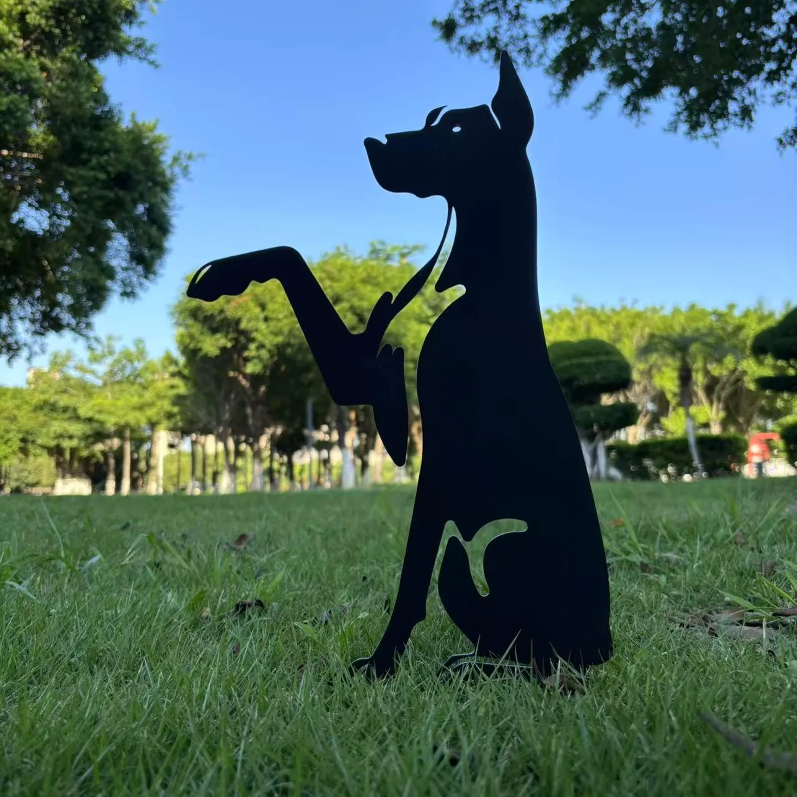 Doberman Pinscher High Five