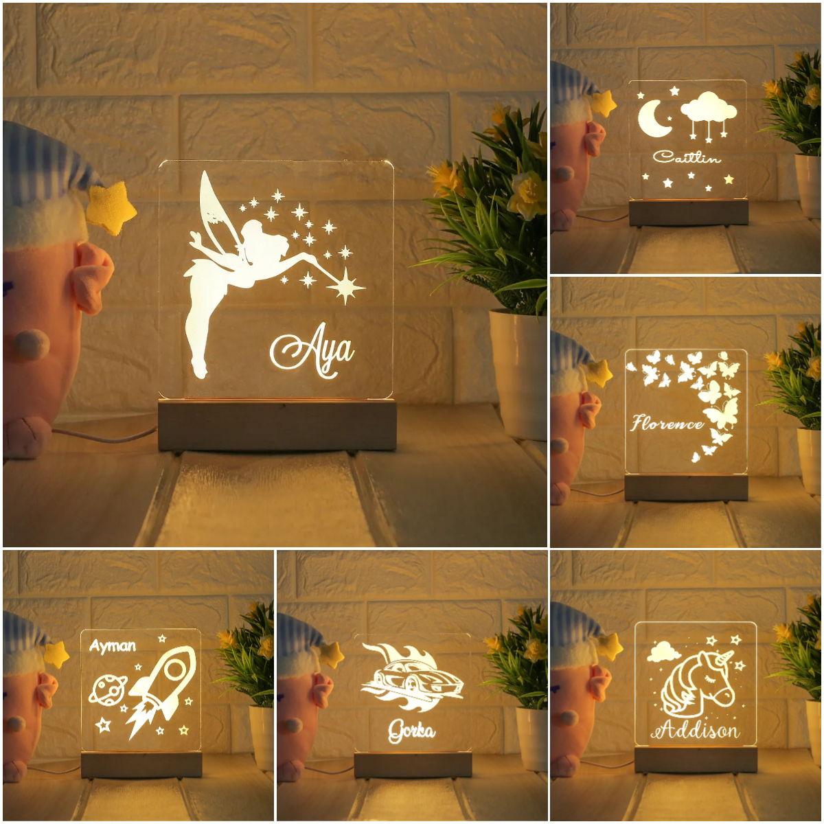 Personalized Nursery Decor Night Lights
