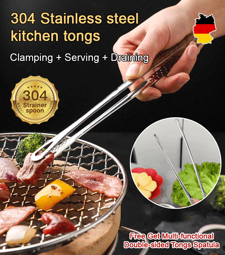 Multifunctional Stainless Steel Kitchen Tongs