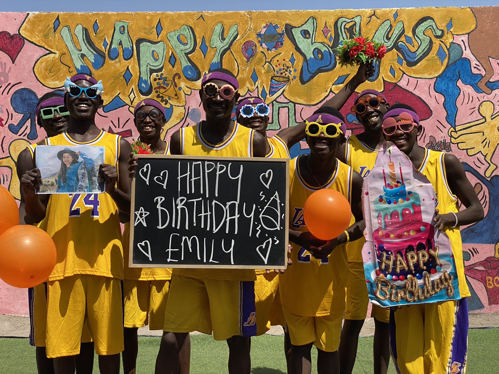 Happy Boys-Yellow basketball-Wish From Africa-birthday wishes from africa-blessings from africa-greetings from africa