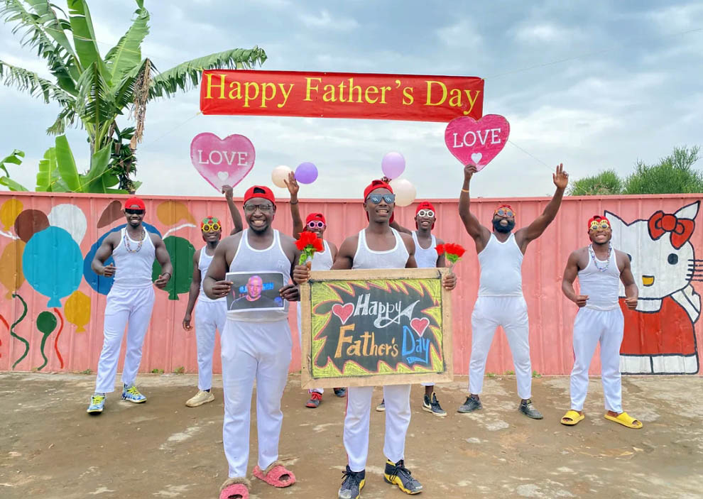 Father's Day gift ideas from africa-wishes from Africa- dance greeting from Africa-African fitness shirt team