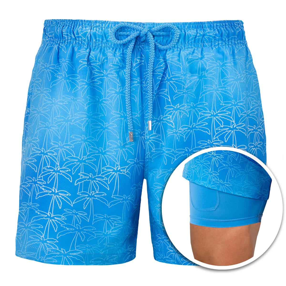 Keep Palm - Mens Swim Trunks with Compression Liner