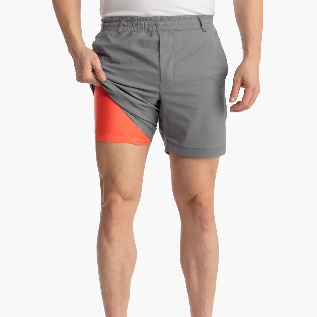 GreyMen's Builtin Underwear Athletic Shorts With 5 Pockets Lindasporty