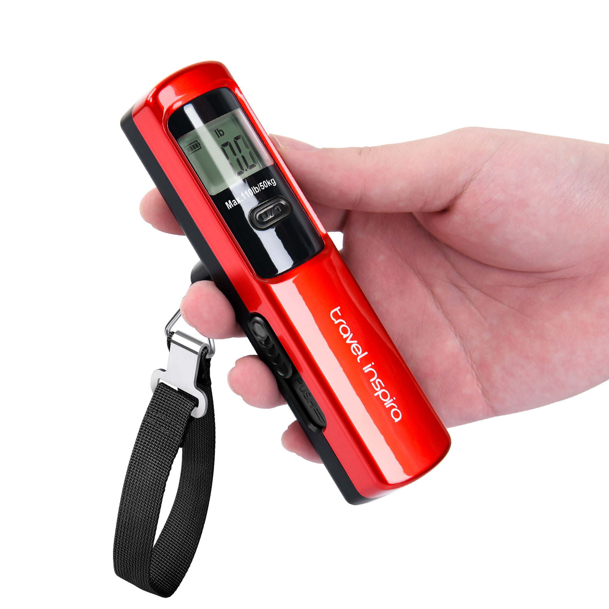 travel inspira Luggage Scale Battery-Free, Portable Handheld Digital Suitcase Scale for Travelling, 110lbs/50kg