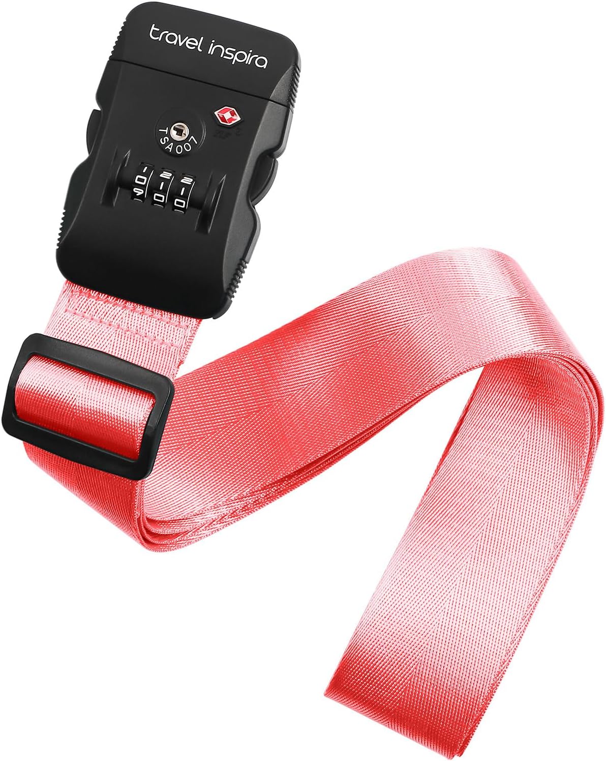 Travel Inspira Luggage Straps with TSA Combination Lock - Adjustable, Easy to Use, Protect Your Luggage, Pink