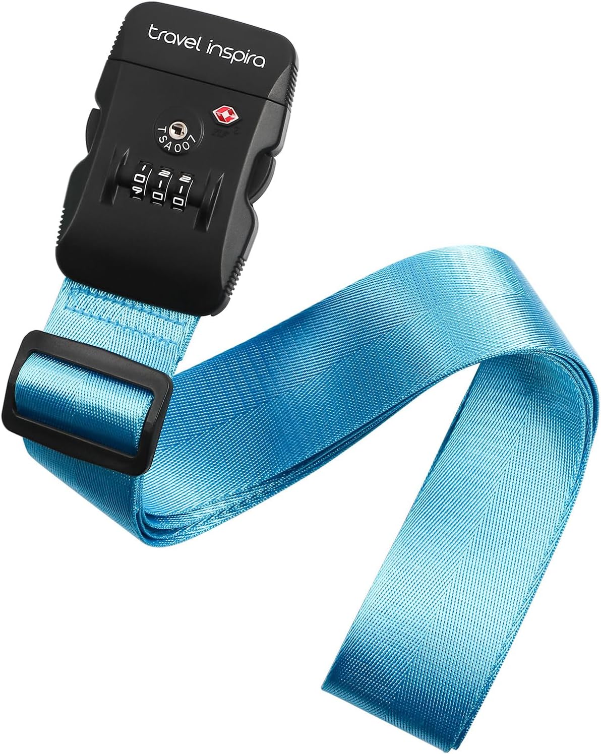 Travel Inspira Luggage Straps with TSA Combination Lock - Adjustable, Easy to Use, Protect Your Luggage, Blue