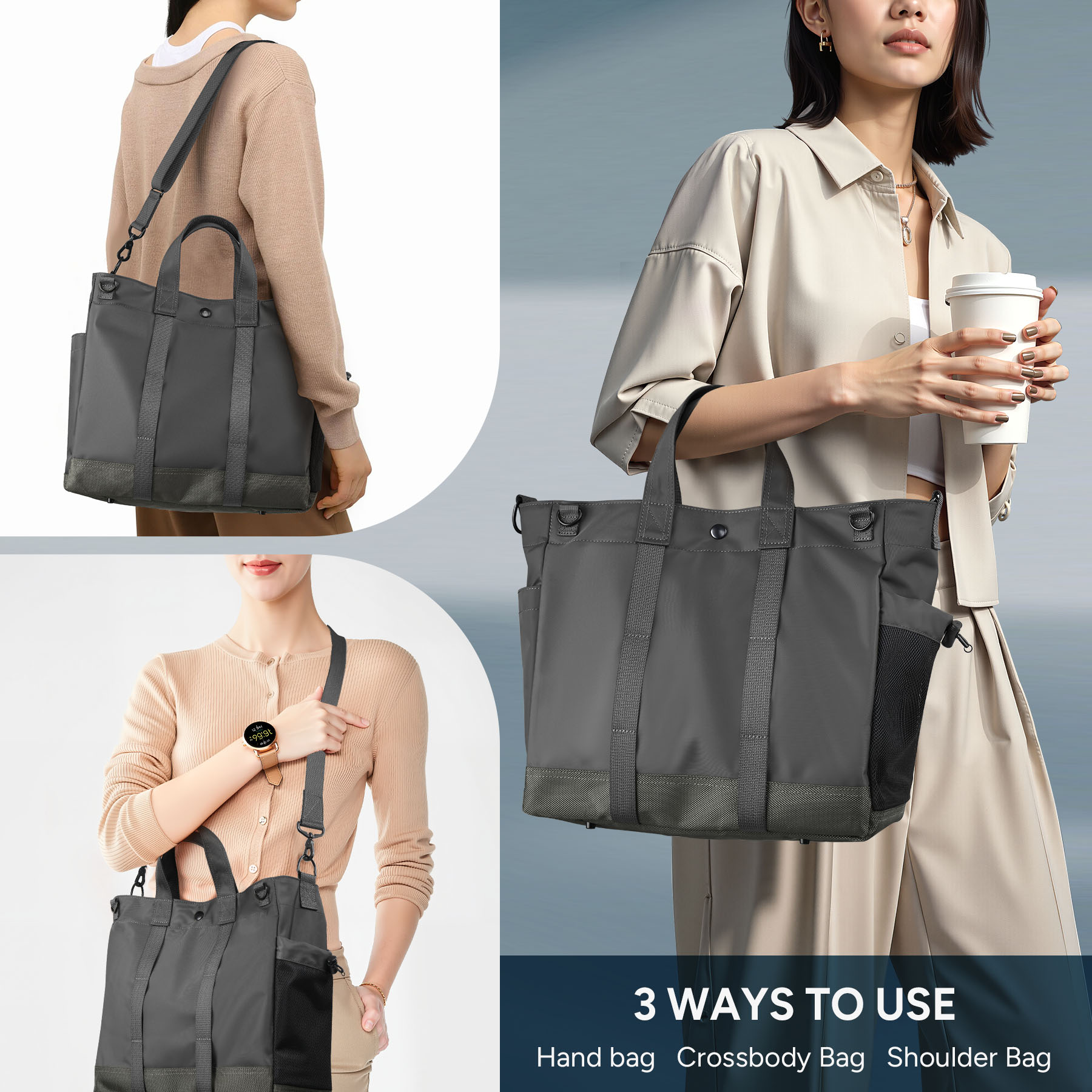 travel inspira Anti-Wrinkle Laptop Tote for Women Men with Adjustabl