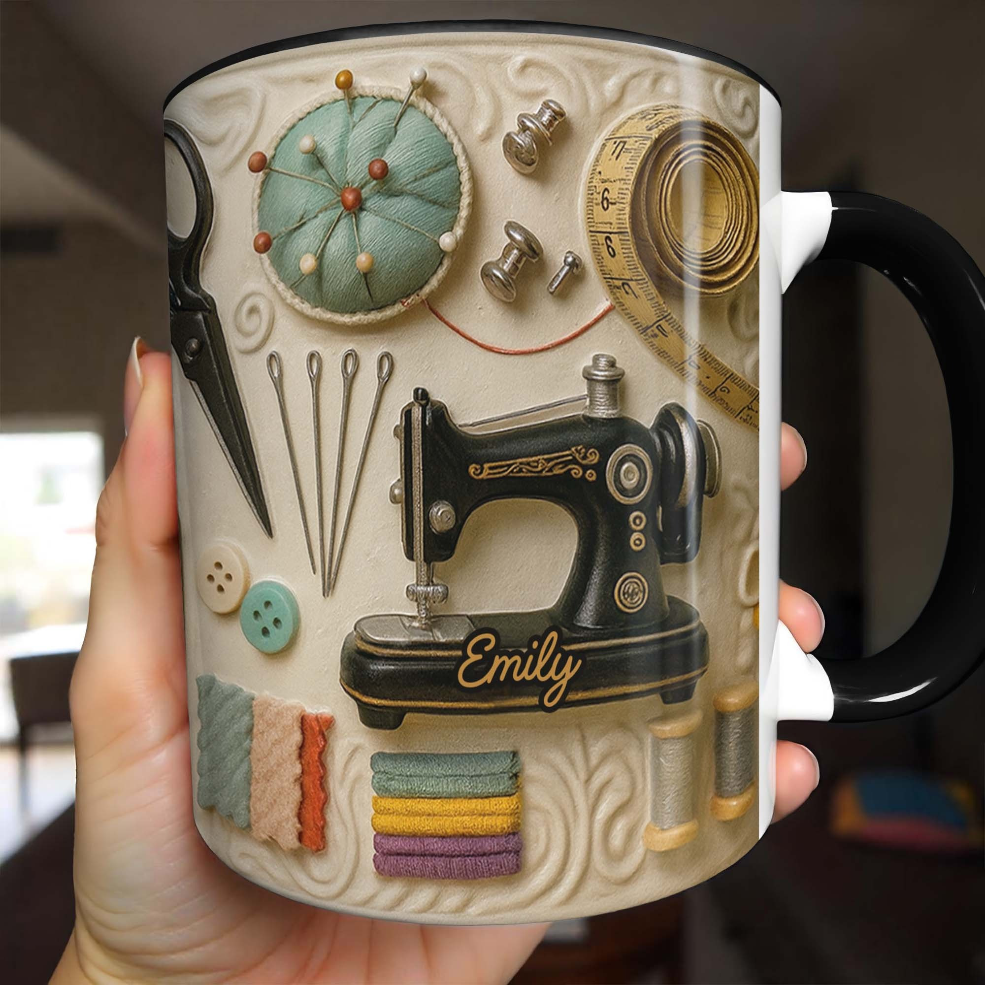 Personalized Crafter Mug – Sewing Machine Design, Thoughtful Gift for Sewing Lovers