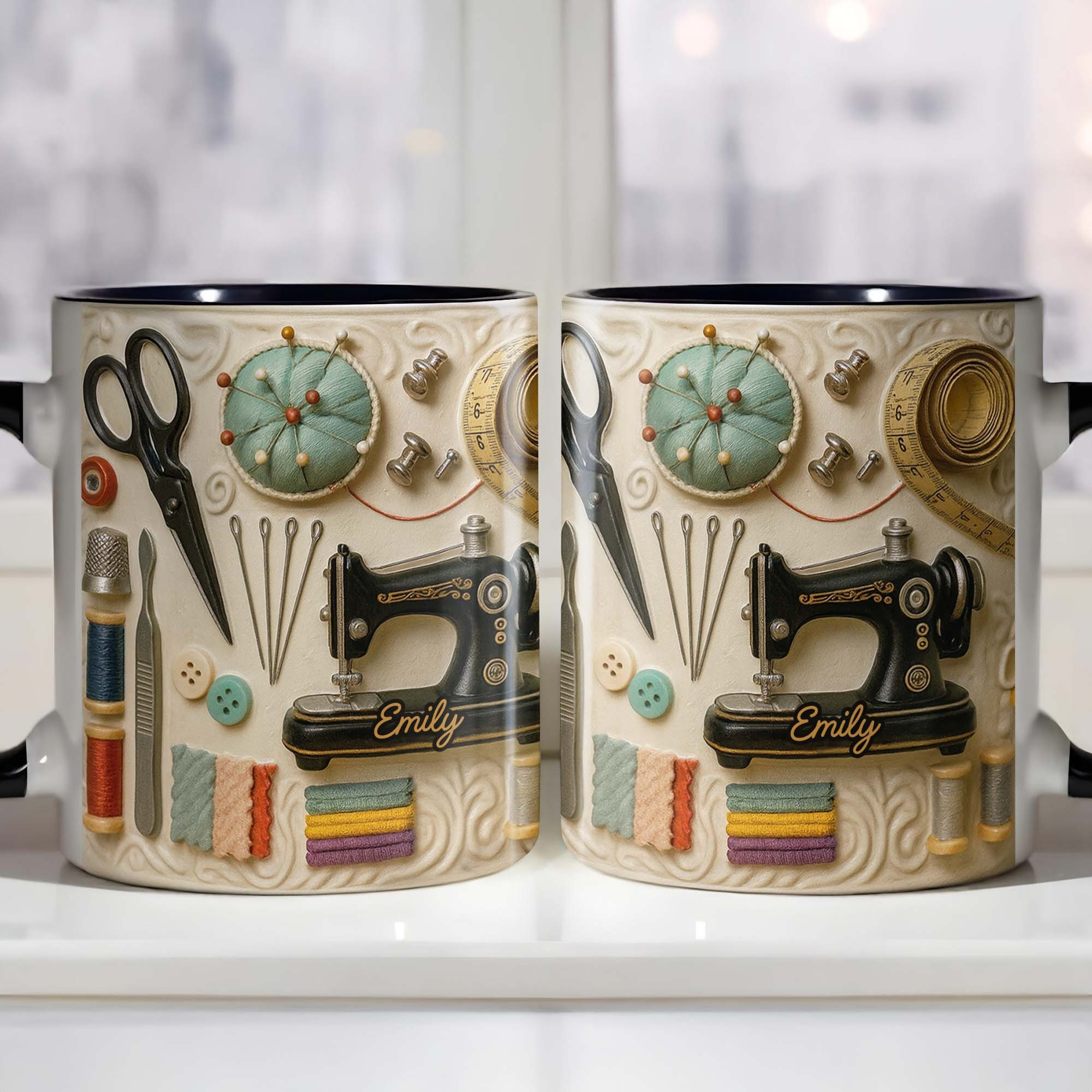 Personalized Crafter Mug – Sewing Machine Design, Thoughtful Gift for Sewing Lovers