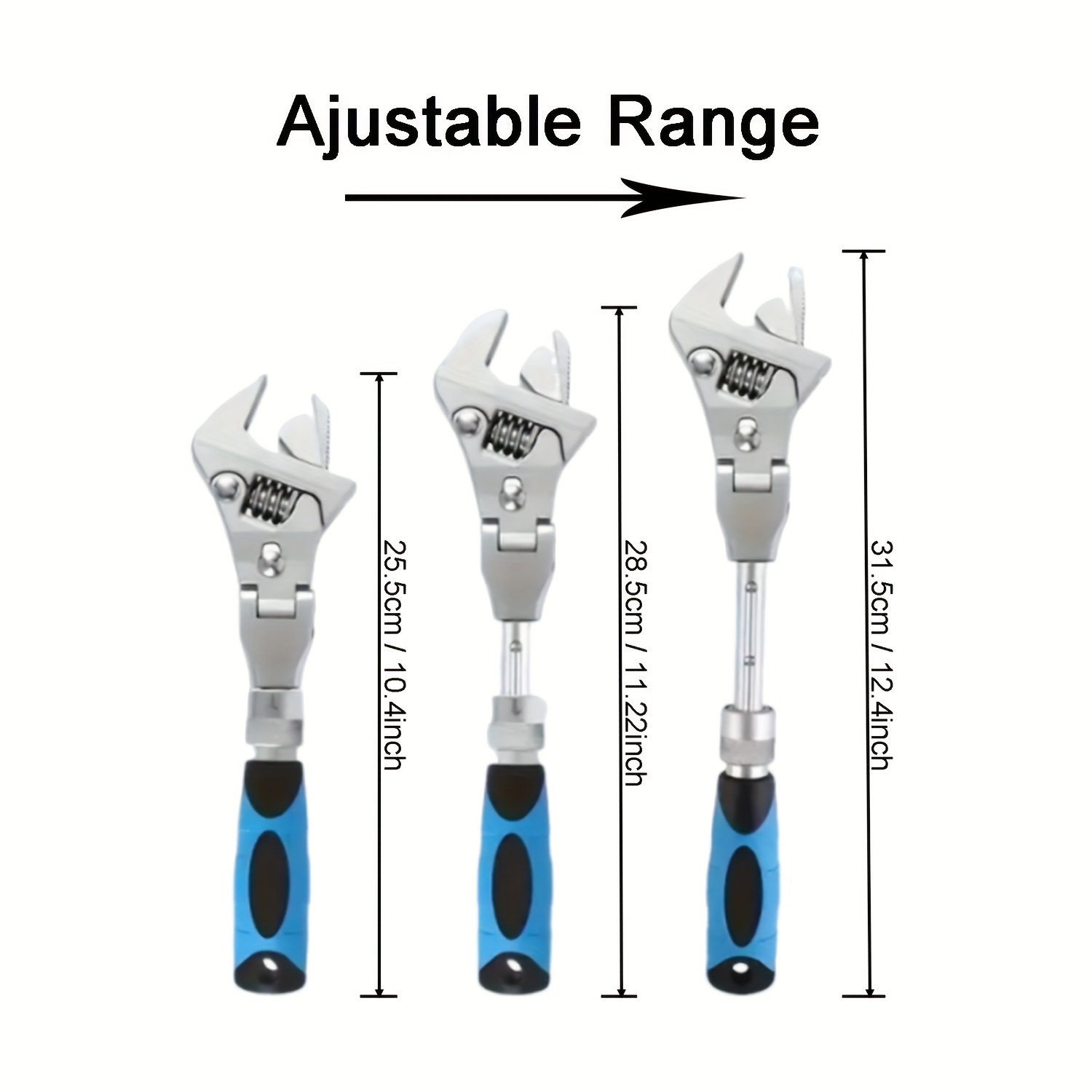 Multi-Angle Adjustable Wrench Tool – Flexible 180° Head, Extendable Handle for Home & Auto Repair