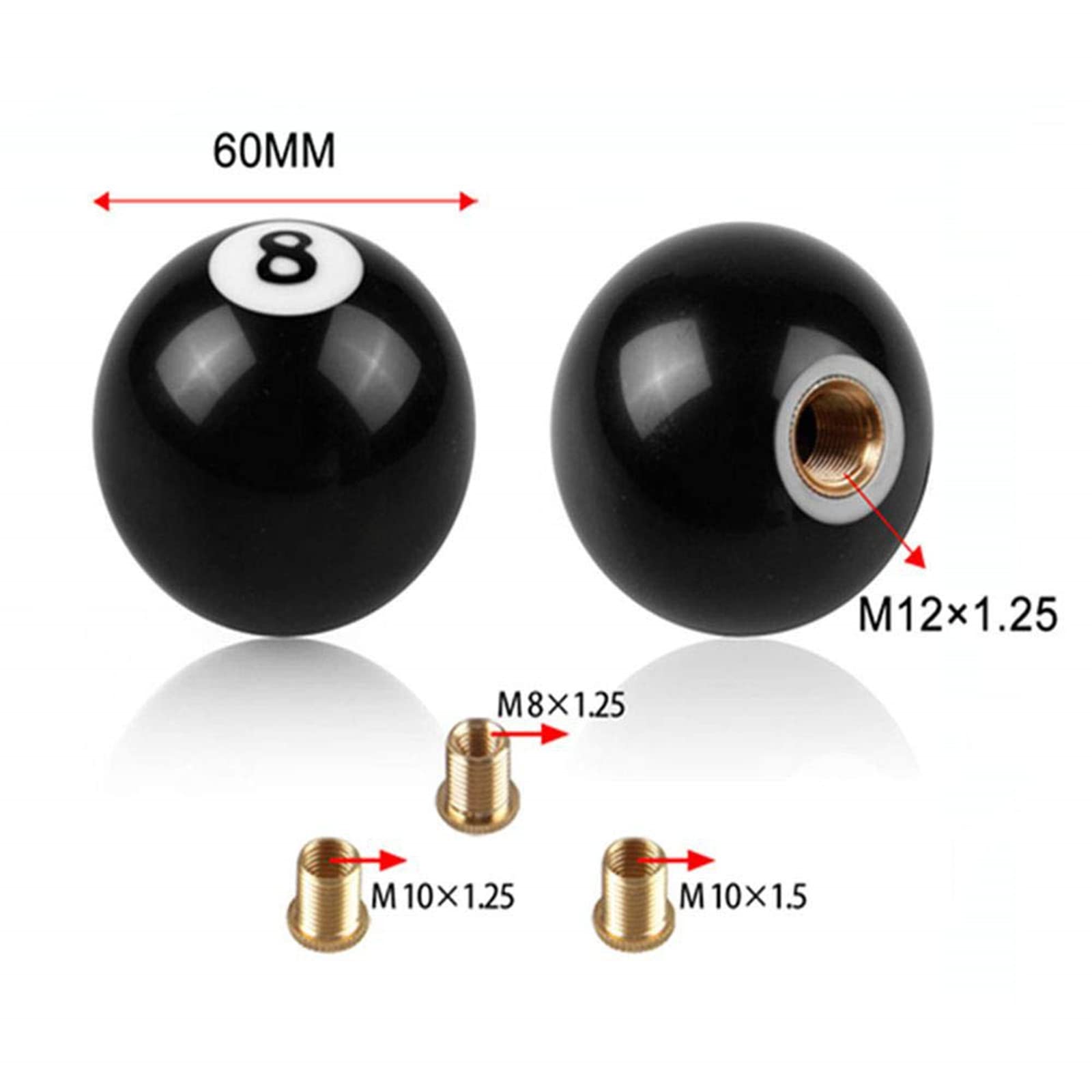 Black 8 Ball Billiard Gear Shifter Shift Knob