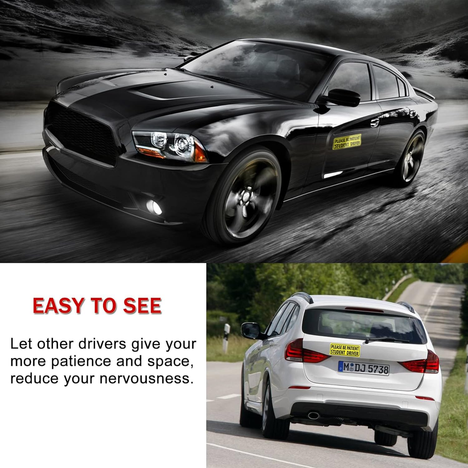 Magnetic Reflective Rookie Driver Bumper Sticker