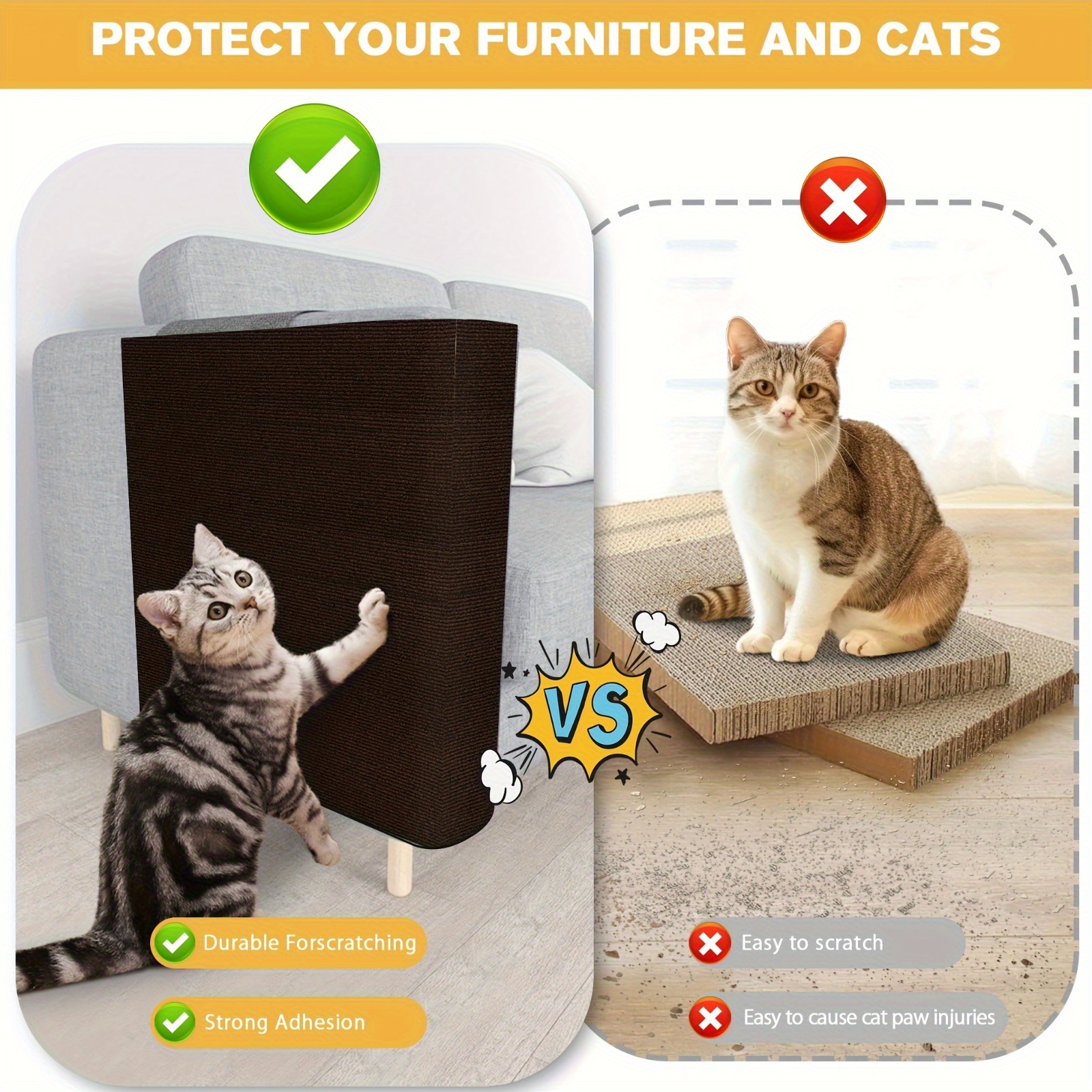 New Cat Scratching Mat Sticker