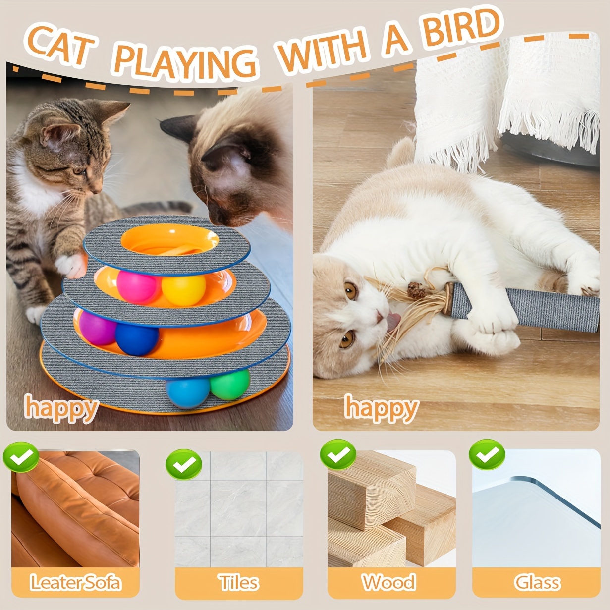 New Cat Scratching Mat Sticker