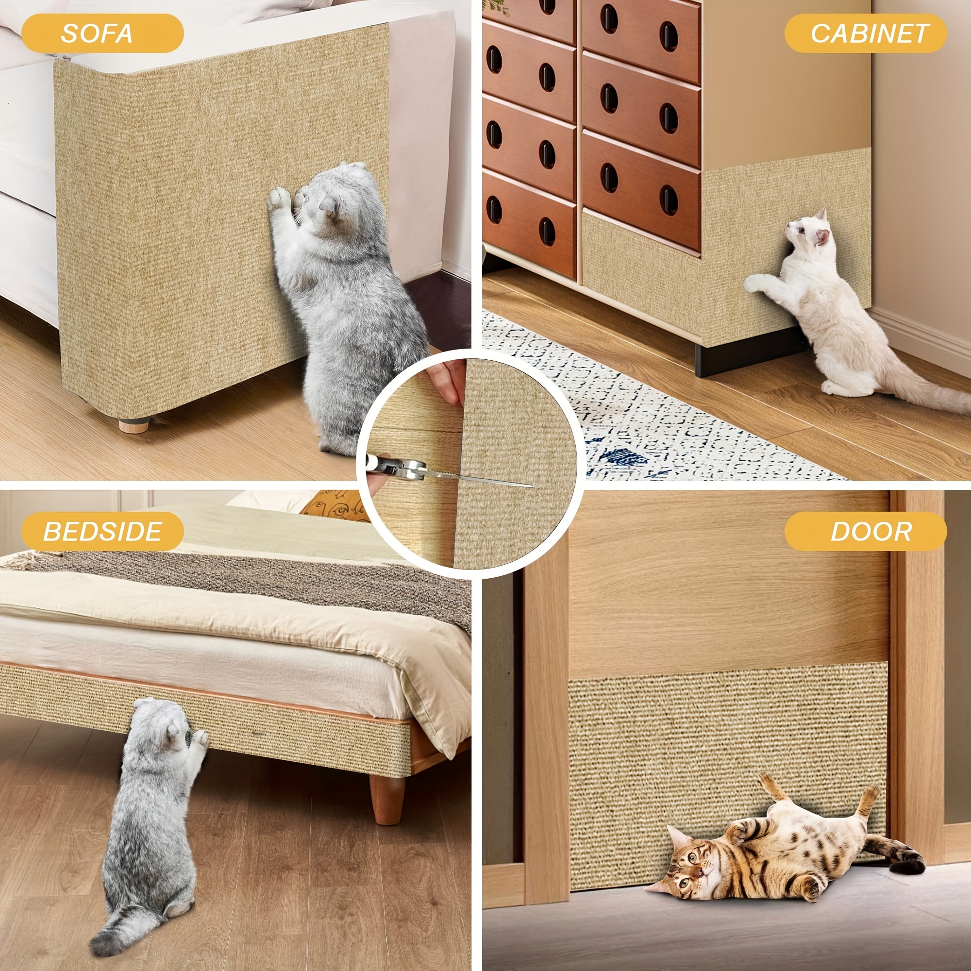 New Cat Scratching Mat Sticker