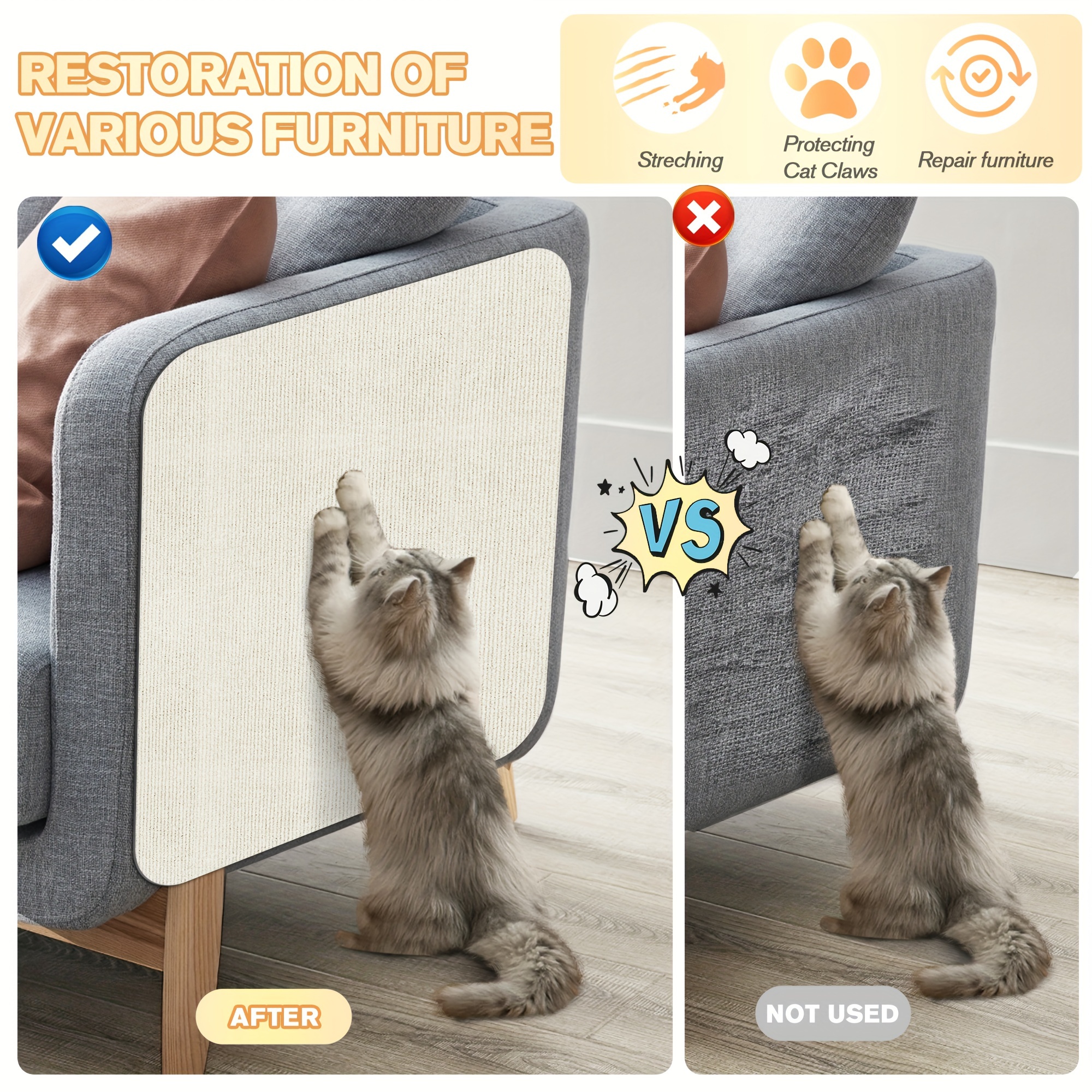New Cat Scratching Mat Sticker