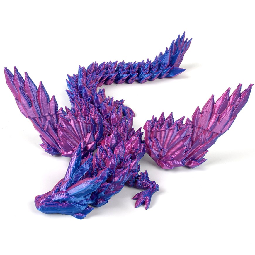 3D-Printed Articulated Crystal Dragon