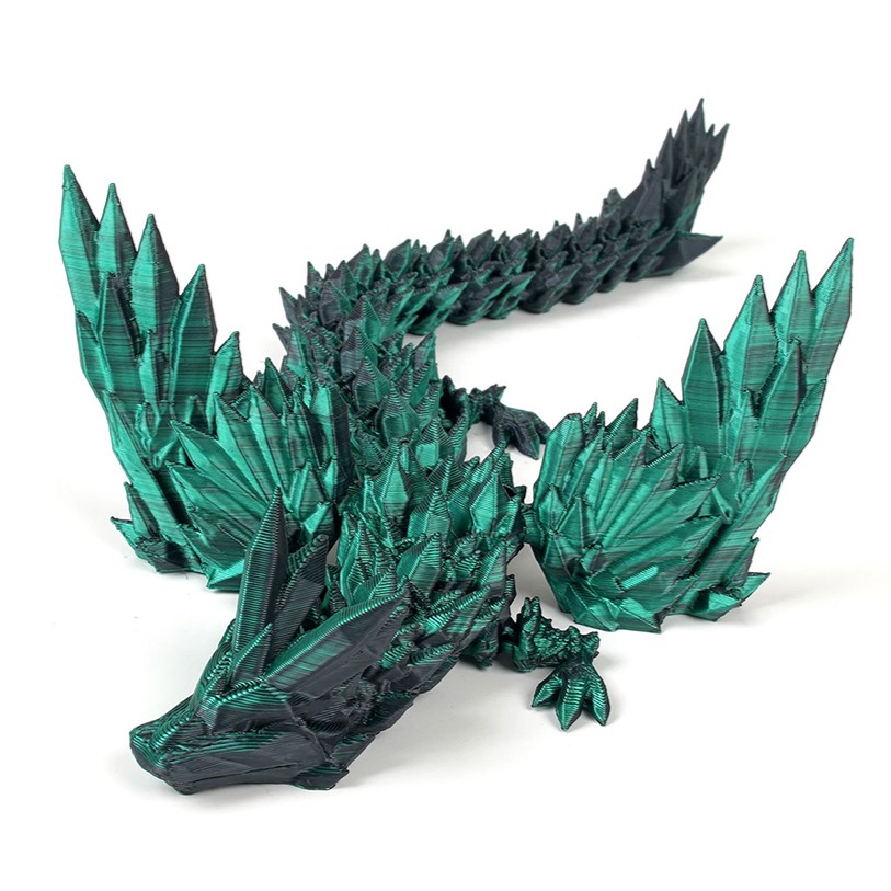 3D-Printed Articulated Crystal Dragon