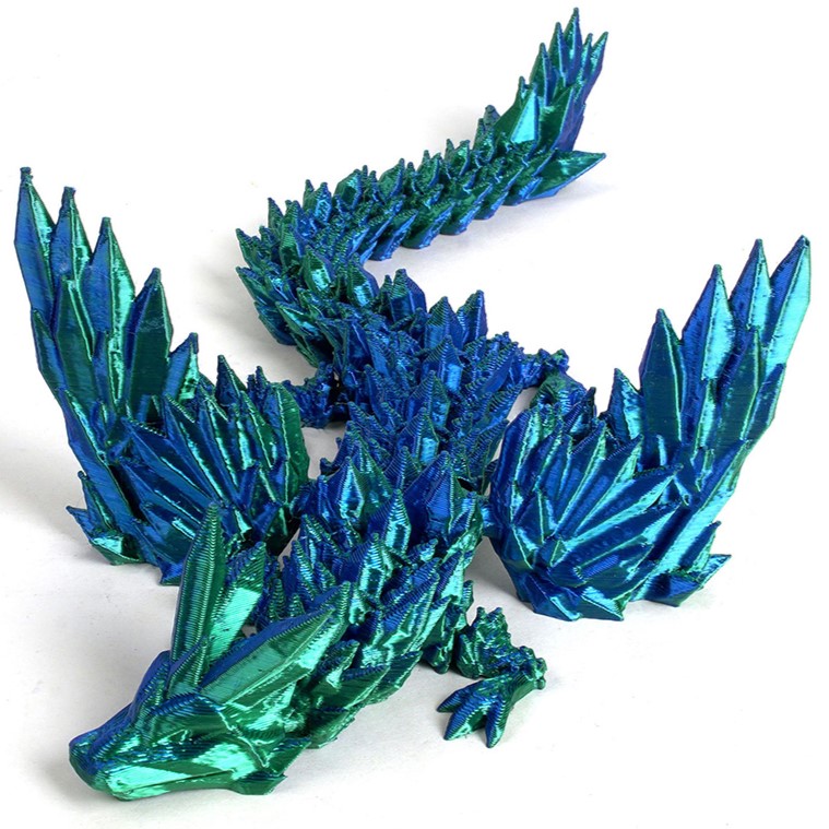 3D-Printed Articulated Crystal Dragon