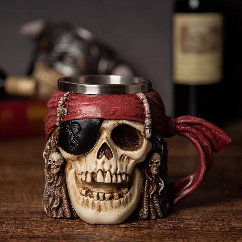Viking Horned Demon Skull mug