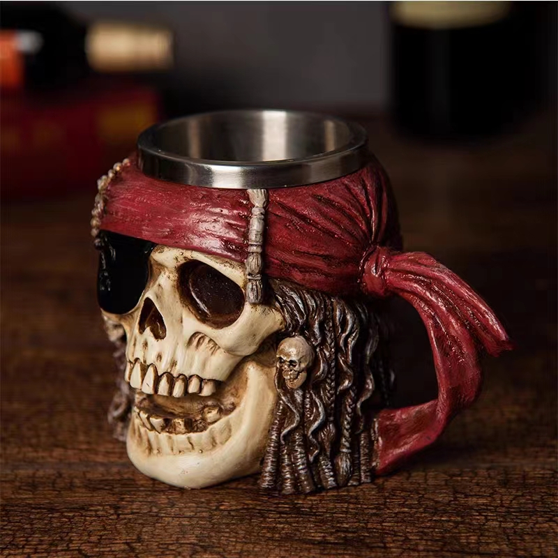 Viking Horned Demon Skull mug
