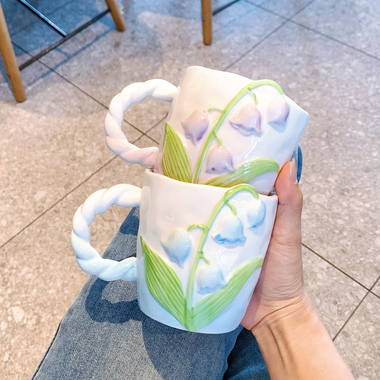 3D Handmade Bell Orchid Mug