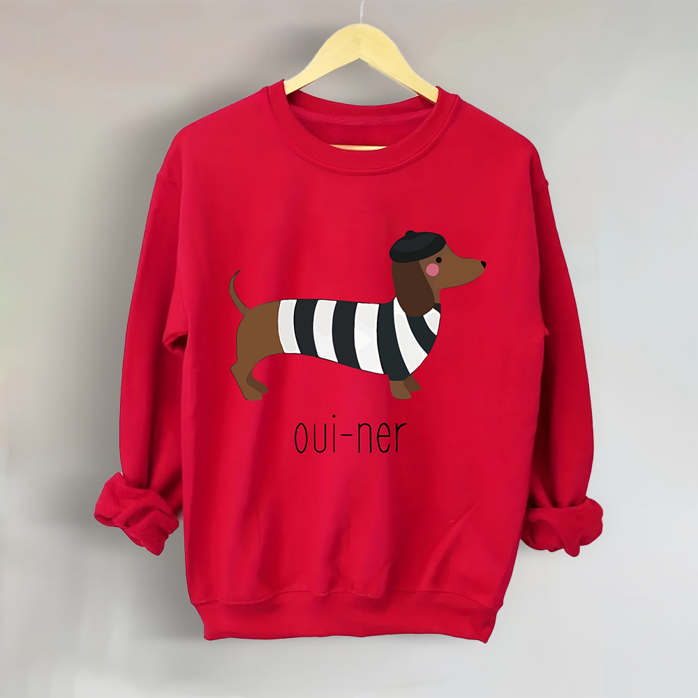 Women’s Dachshund “Oui Ner” Graphic Sweatshirt