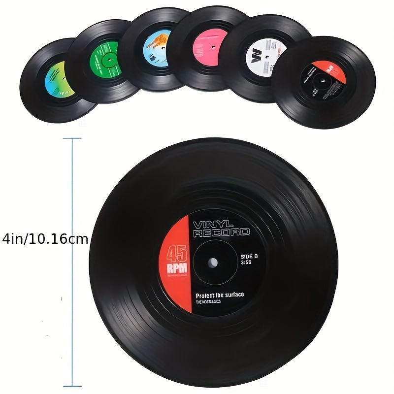Classic Vinyl Record Coasters & Record Player