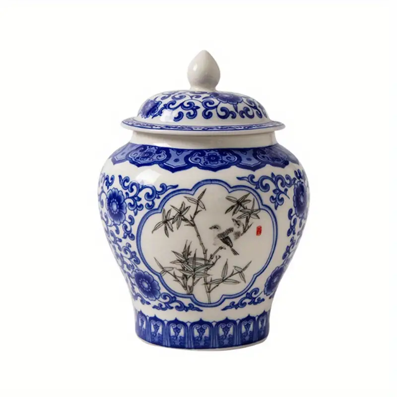 Blue And White Porcelain Ceramic Storage Jar