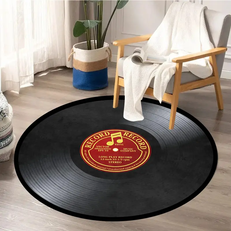 Round Vinyl Record Rug